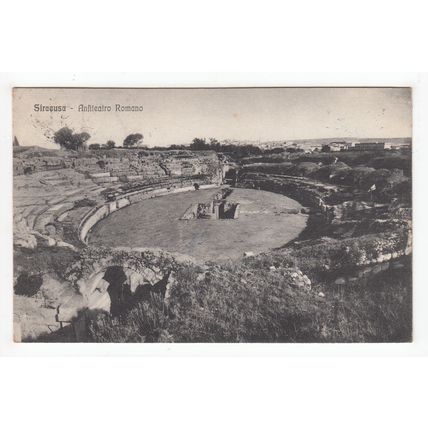Roman Amphitheatre in Syracuse Postcard 1925 Italy