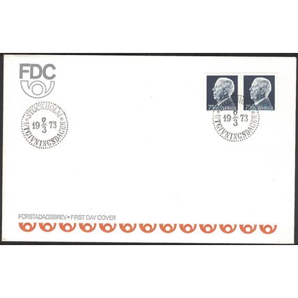 Sweden - FDC 2/3 1973 Gustaf VI Adolf *ILLUSTRATED - VIGNETTE 1*