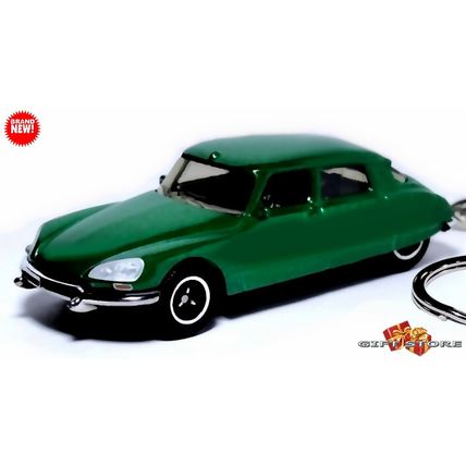 RARE KEYCHAIN GREEN CITROEN DS/ID 21/19/23D FRENCH POLICE