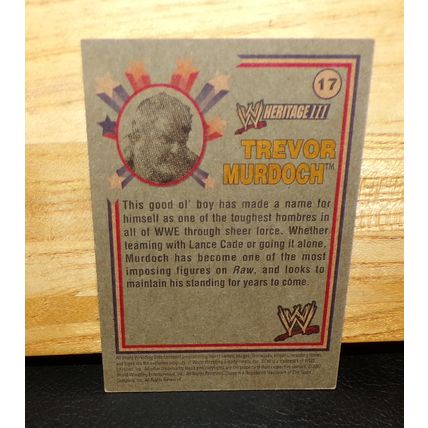 TOPPS HERITAGE III 2007 WWE TREVOR MURDOCH CARD #17