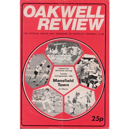 BARNSLEY v MANSFIELD TOWN LEAGUE CUP ROUND 2 1980