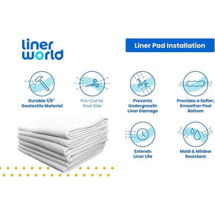 LINERWORLD.COM 24' round Pool Liner Pad for above Ground Pools - Pool Liner Exte