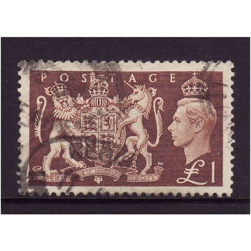 GREAT BRITAIN 1951 £1 BROWN SG512 FINE USED #3