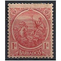 Barbados 1921 SG220 1d Red Mounted Mint . . .