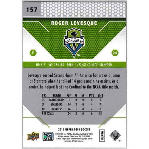 2011 Upper Deck - #157 - Roger Levesque