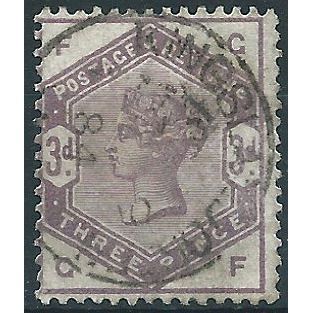 1883 SG191 3d Lilac Check Letters “GF” Fine Used