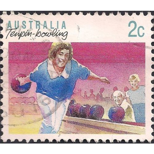 AUSTRALIA, Sports: Ten-pin bowling, blue 1989, 2c