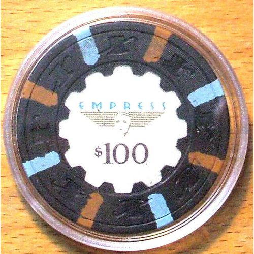 Empress $100. Casino Chip - Joliet, Illinois - Primary Chip