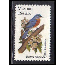 1977A 20c Birds/Flowers of Missouri Fine MNH Dry Gum V1960 (8)