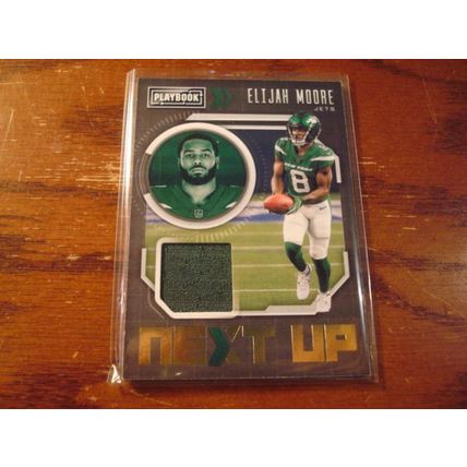 2021 Panini Playbook, Next Up Insert, Patch Card, ELIJAH MOORE RC, Jets