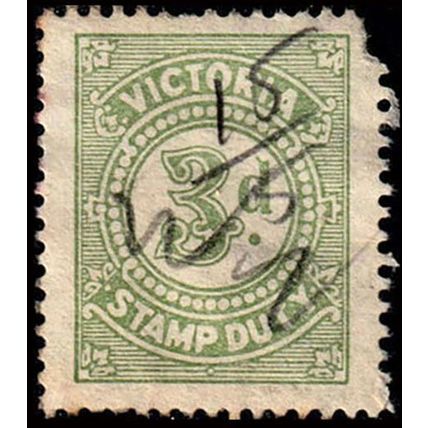 Australia Victoria 3d Stamp Duty Used VIC 7