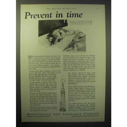 1930 Metropolitan Life Insurance Ad - Prevent in Time