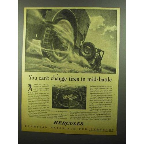 1942 Hercules Chemical Materials Ad - Change Tires