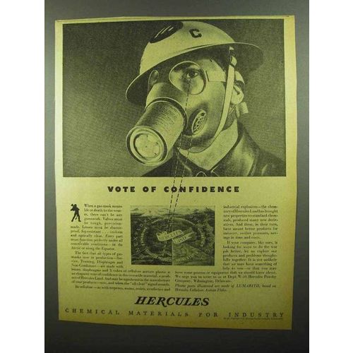 1942 Hercules Chemical Materials Ad, Vote of Confidence