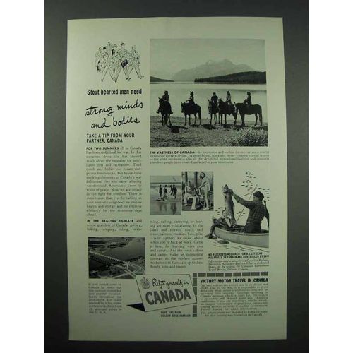 1942 Canada Tourism Ad - Strong Minds and Bodies