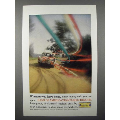 1962 Bank of America Travelers Cheques Ad - Whenever