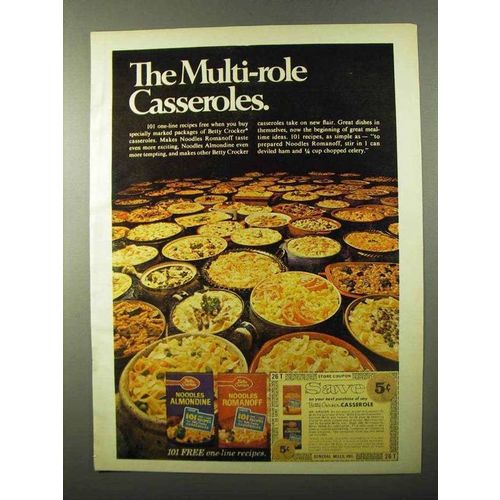 1971 Betty Crocker Noodles Almondine and Romanoff Ad
