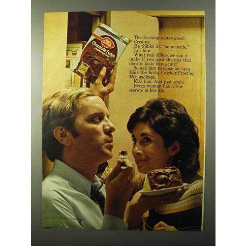 1971 Betty Crocker Chocolate Fudge Frosting Mix Ad