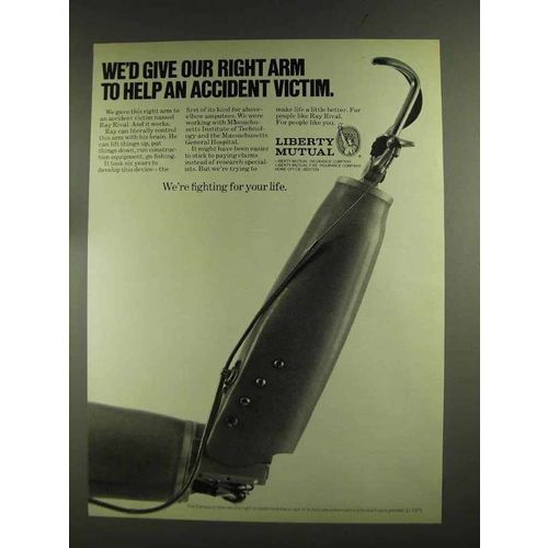 1972 Liberty Mutual Ad - We'd Give Our Right Arm