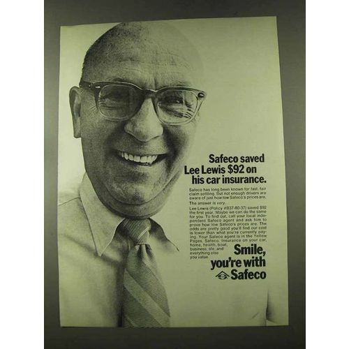 1973 Safeco Insurance Ad - Saved Lee Lewis