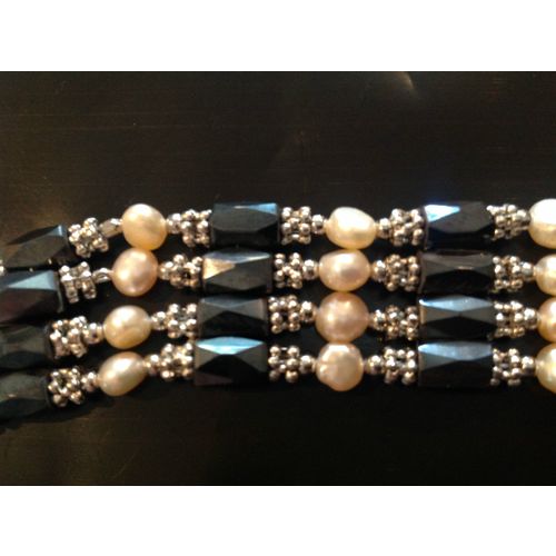 Magnetic Gemstone & Crystal Bracelet / Necklace 39" long Brand New