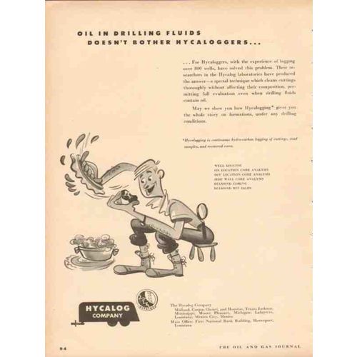 HYCALOG INC 1953 oil drilling fluid dont bother hycaloggers vintage ad