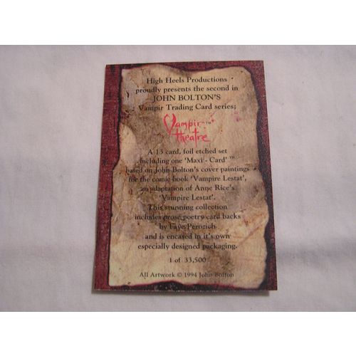 1994 High Heel Vampire Theatre Promo Card 1 of 33, 500