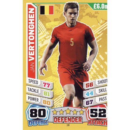 Match Attax World Cup 2014 19 Jan Vertonghen Belgium