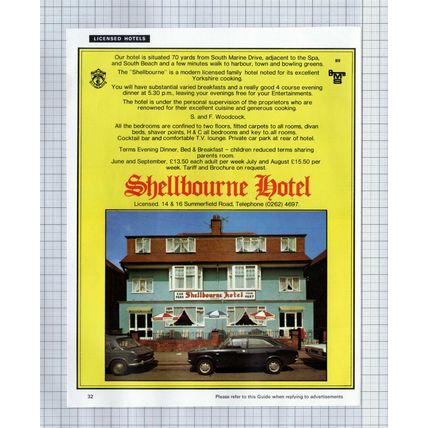 (5808) Shellbourne Hotel Bridlington Woodcock / Alexandra Hotel Crocker - 1973
