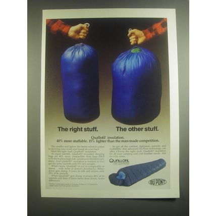 1984 Du Pont Quallofil Insulation Ad - The right stuff. The other stuff.