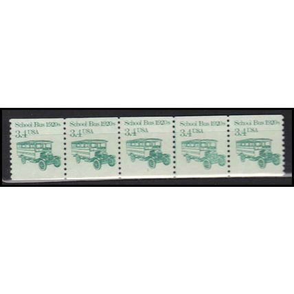 2123 3.4c School Bus Fine MNH Dry Gum PNC 1/5 X0007