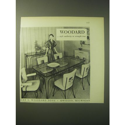 1948 Woodard Furniture Ad - Style authority in wrought iron