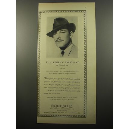 1950 F.R. Tripler & Co. Regent Park Hat Advertisement