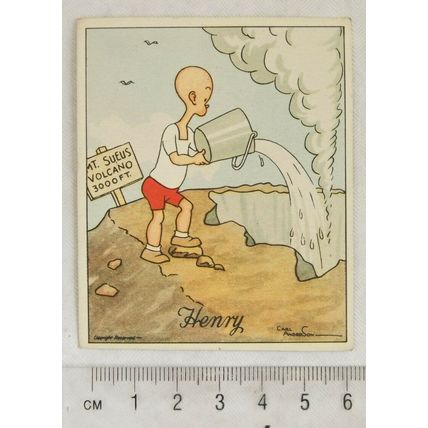 1935 Kensitas card Henry by Carl Anderson - Mt. Sueus Volcano 3000 ft.