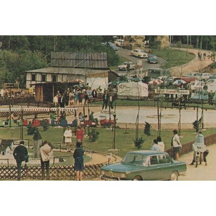 German Model Railway Motorcycle at Zoo Wildlife Park Vintage Postcard