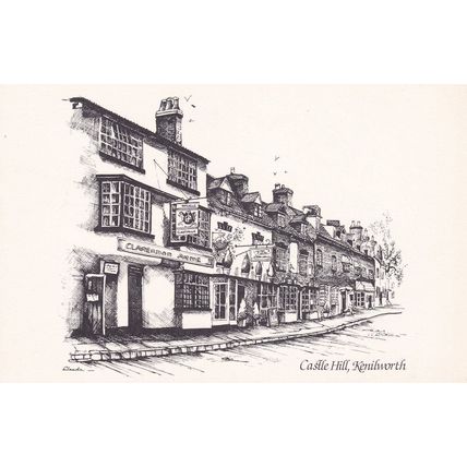 Clarenden Arms Pub Castle Hill Kenilworth Warks Artist Postcard