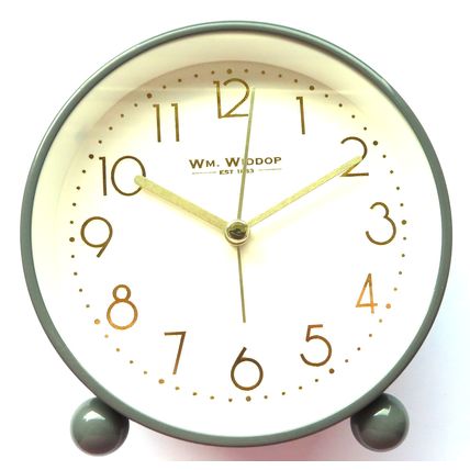 Widdop Grey Alarm Clock 10.8 CM