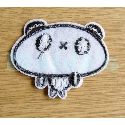 Panda Iron On Patch Badge Sew Embroidered Cute Bear Animal Black White P053