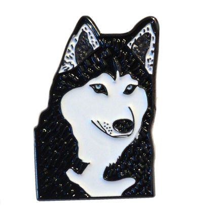 Siberian Husky Alaskan Malamute Eskimos Artic Sled Dog Metal Enamel Badge 25mm