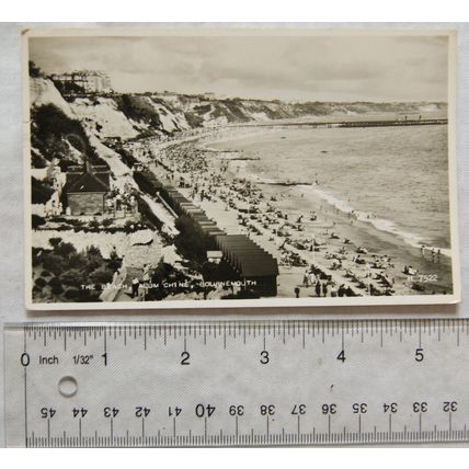 1956 postcard The Beach, Alum Chine Bournemouth