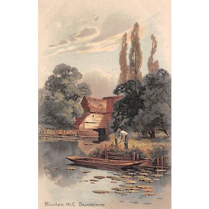 Blunham Mill, Bedfordshire : Meissner & Buch colour printed postcard