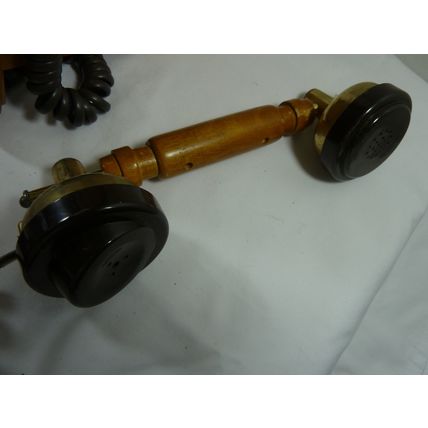 Crosley CR91W Solid Oak Home Telephone Phone Wall Mount Replica Rotary WORKS*