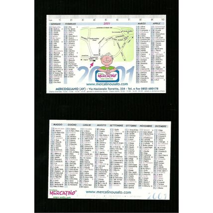 Calendarietto Pubblicitario 2001 - Mercatino - Mercogliano ( Avellino )
