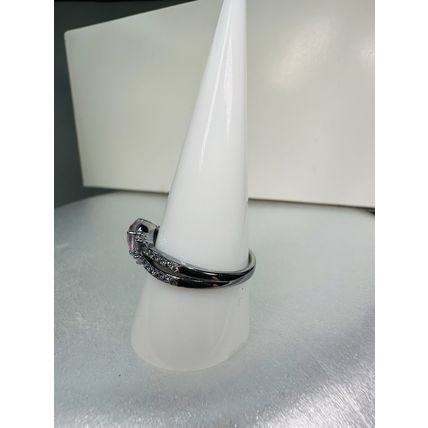 Ring Bomb Party Sz10 RBP Cloudy Lavender Colorless Accents Hematite Pl BP