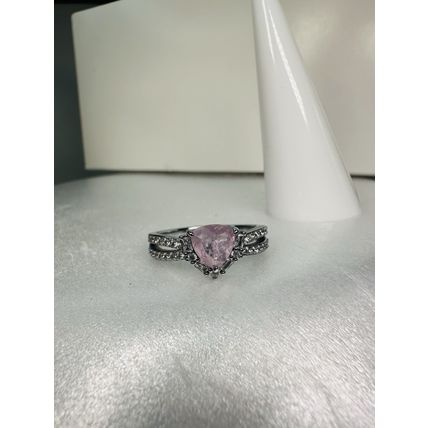Ring Bomb Party Sz10 RBP Cloudy Lavender Colorless Accents Hematite Pl BP