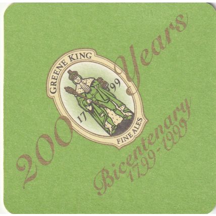 BEER MAT - GREENE KING BREWERY - 200 YEARS - (Cat No 171) - (1999)