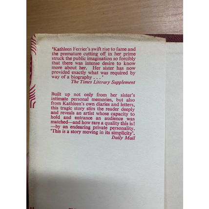1956 "THE LIFE OF KATHLEEN FERRIER" WINIFRED FERRIER" HARDBACK BOOK (P3)