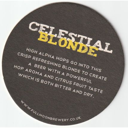 BEER MAT - FULL MOON BREWERY - CELESTIAL BLONDE - (Cat 001) - (2012)