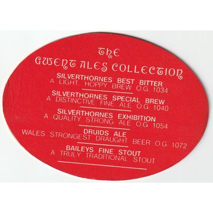 BEER MAT - GWENT ALES (WALES) - SILVERTHORNES ALES & STOUT - (Cat 001) - (1982)