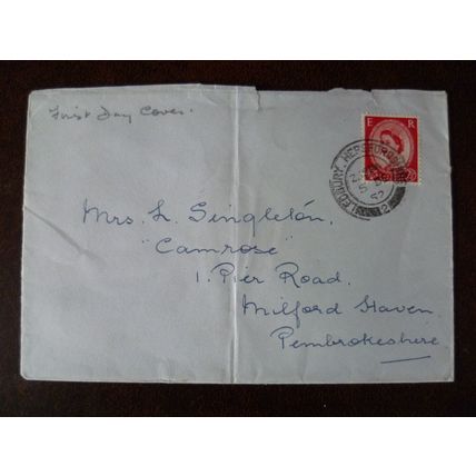 1952 GB Wilding Definitive 2 1/2d FDC Ledbury Herefordshire cancel single stamp